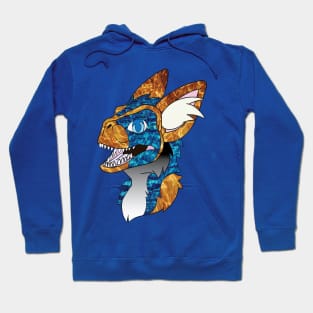 Dino Fursuit Furry Skulldog Fursona blue graphic Hoodie